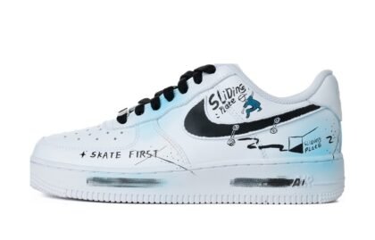 Custom Air Force 1 Shoes Black White Skate Culture