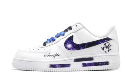 Custom Air Force 1 Shoes Blue White Scorpio Galaxy
