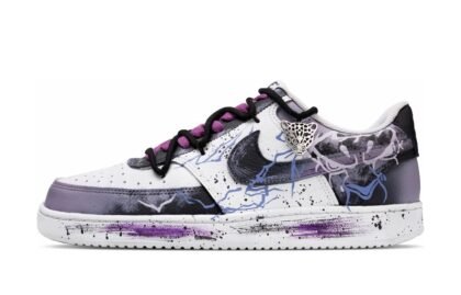 Custom Court Shoes Black White Shadow Warrior