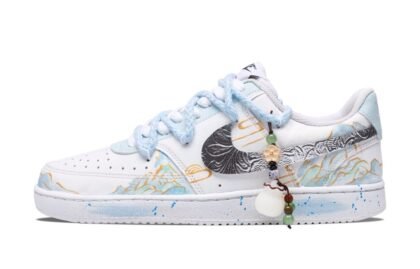 Custom Court Shoes Blue Green Tranquil Landscape